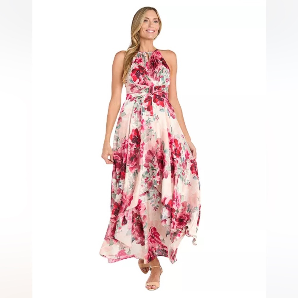 R & M Richards
Women's Floral-Print Halter Gown size 6
